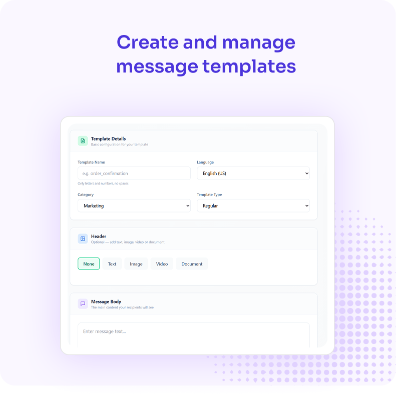 Create and manage message templates