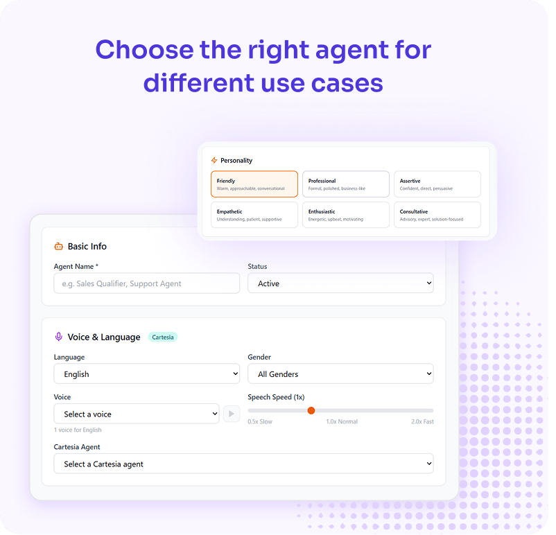 Choose the right agent for different use cases