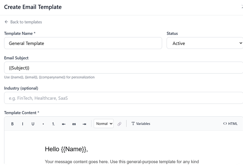 Reusable Templates