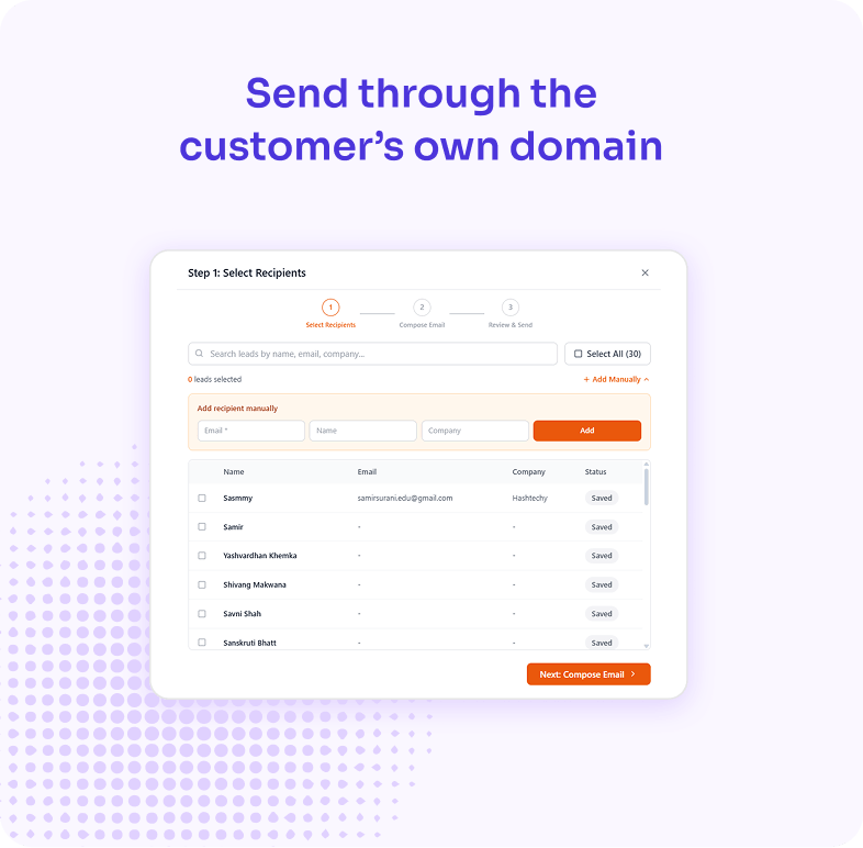 Send through the customer’s own domain