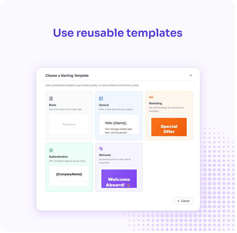 Use reusable templates